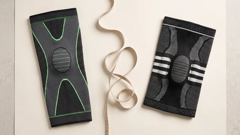 Sleeve Pro e Compression Duo com fita métrica, mostrando que cada modelo exige a sua própria medição.