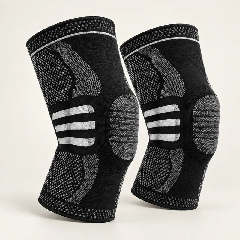 Par MUVYLO Compression Duo preto, com duas joelheiras do mesmo tamanho
